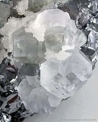 Fluorite on Galena With Quartz - image 2