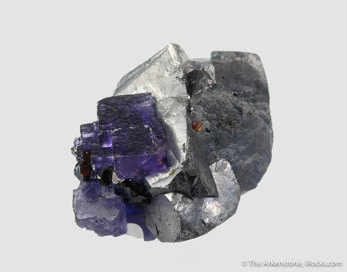 Fluorite on Galena, with Sphalerite and Chalcopyrite - image 5