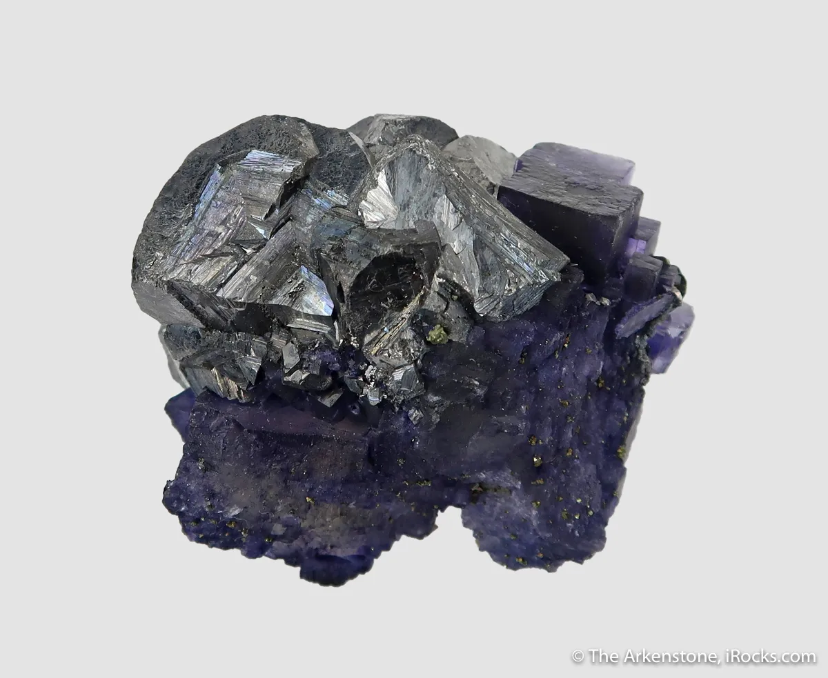 Fluorite on Galena, with Sphalerite and Chalcopyrite - image 4