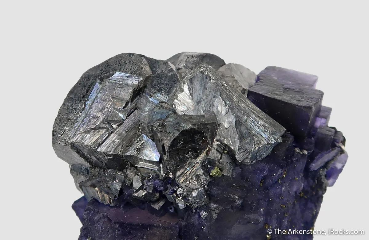 Fluorite on Galena, with Sphalerite and Chalcopyrite - image 3