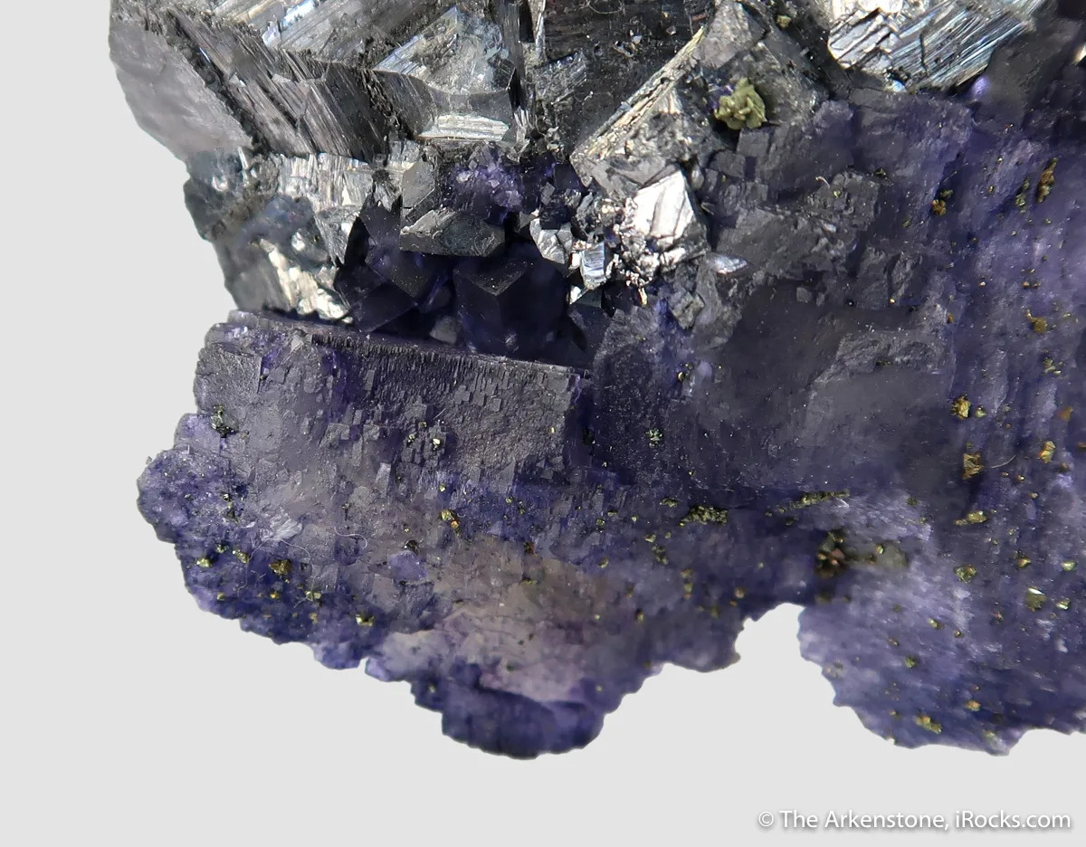 Fluorite on Galena, with Sphalerite and Chalcopyrite - image 6