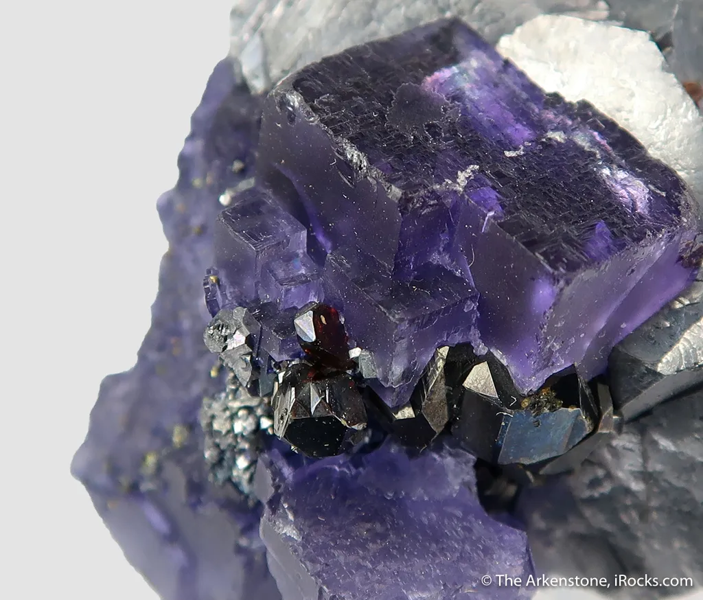 Fluorite on Galena, with Sphalerite and Chalcopyrite - image 2