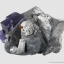 Fluorite on Galena, with Sphalerite and Chalcopyrite - image 1