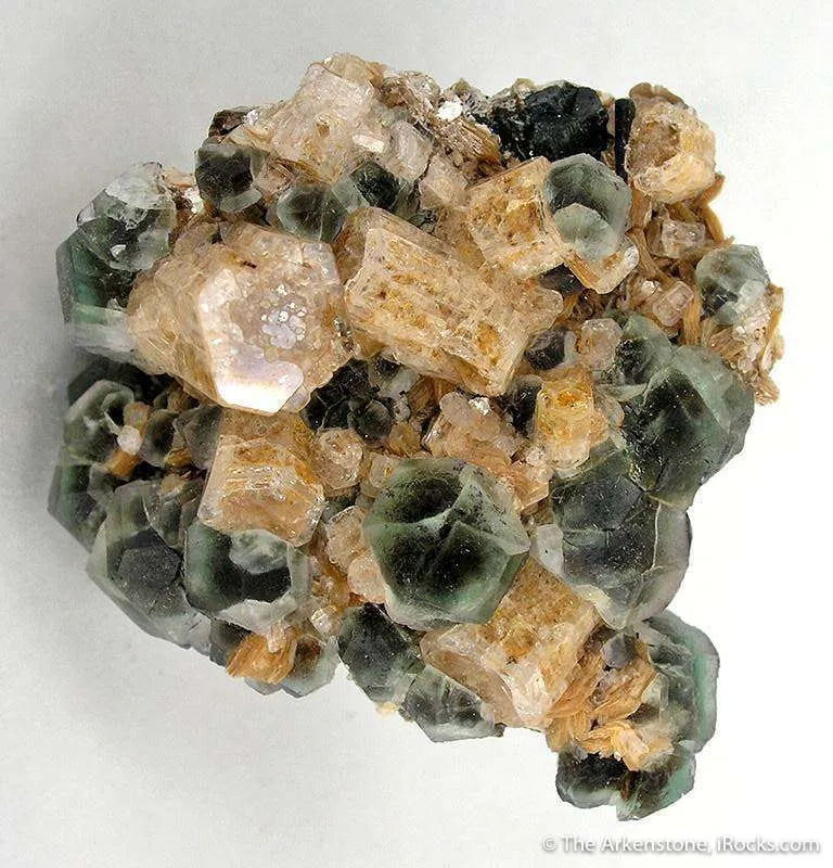 Fluorite on Goshenite Beryl image