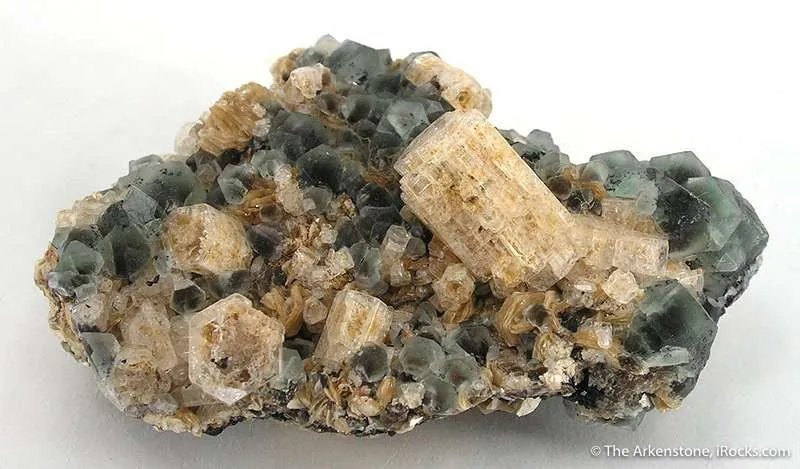 Fluorite on Goshenite Beryl image