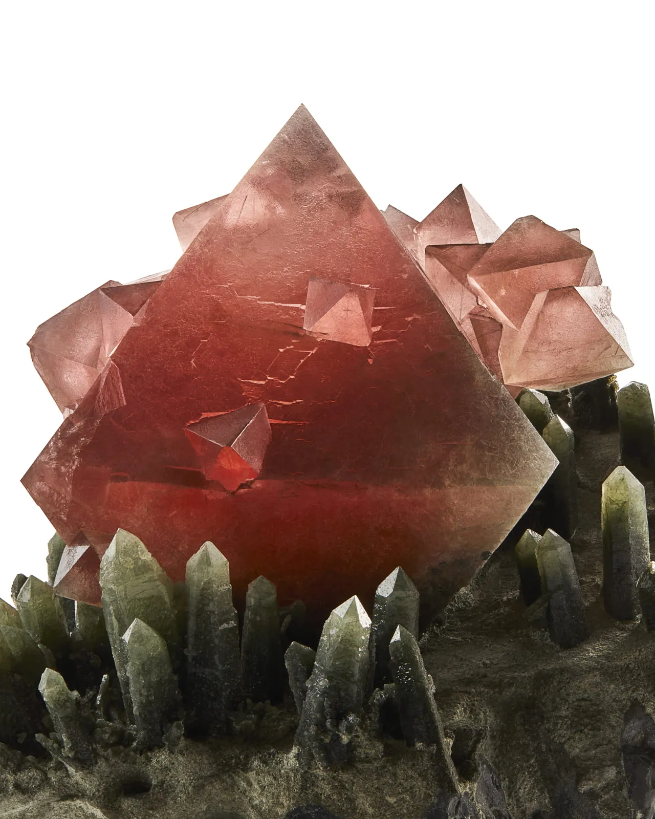 Fluorite on Hedenbergite Quartz, Huanggang Mine, Inner Mongolia, China - image 2