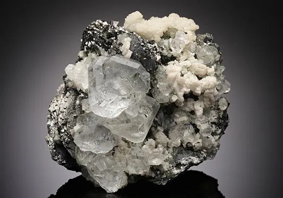 Fluorite on LÖLLINGITE with Dolomite and Arsenopyrite image