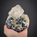 Fluorite on Magnetite and Calcite - image 1