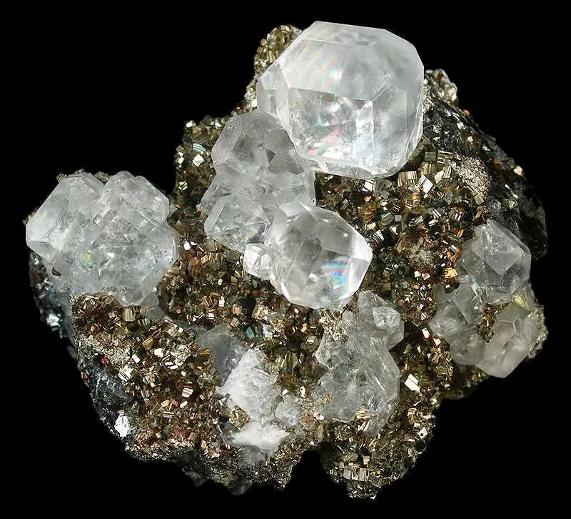 Fluorite on Pyrite image