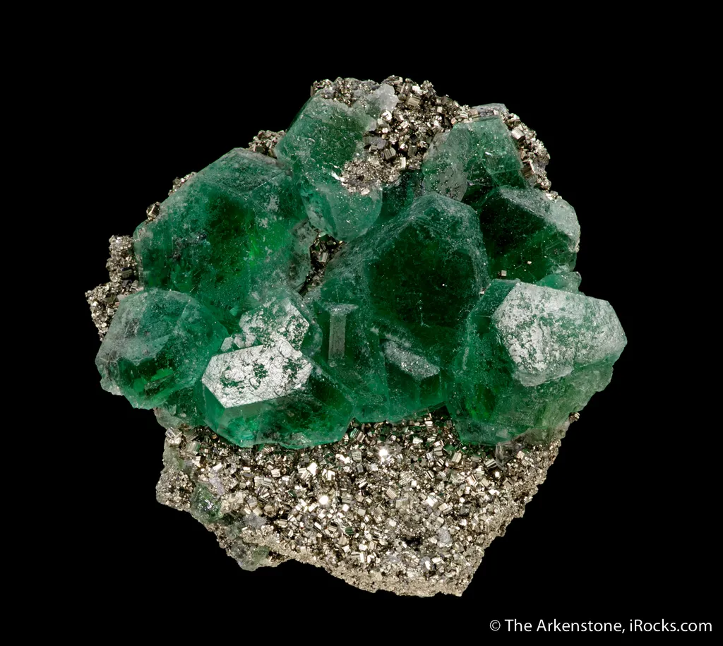 Fluorite on Pyrite image