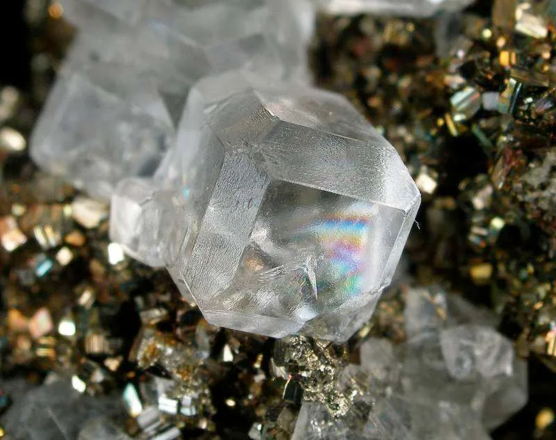 Fluorite on Pyrite - image 3