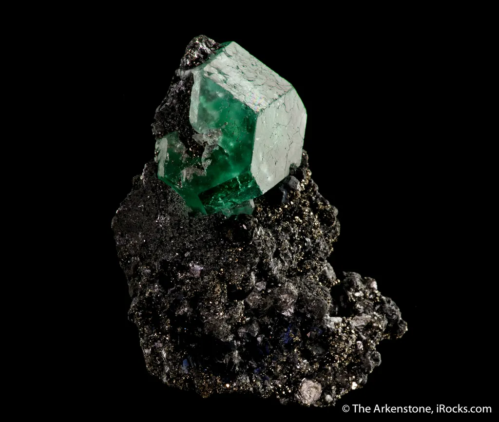 Fluorite on Pyrite and Bournonite image