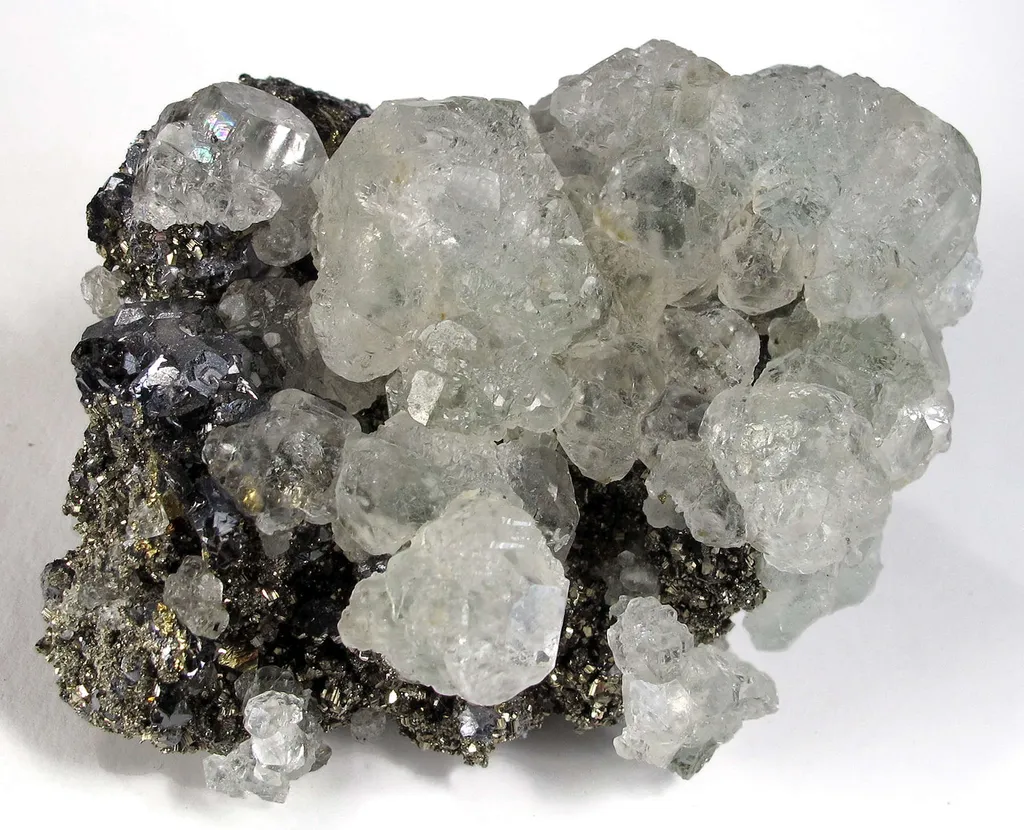 Fluorite on Pyrite and Galena - image 2