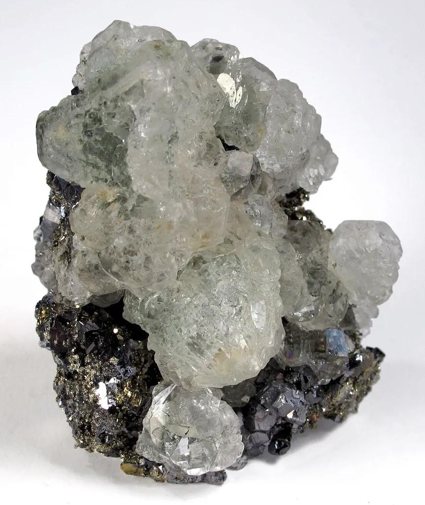 Fluorite on Pyrite and Galena image