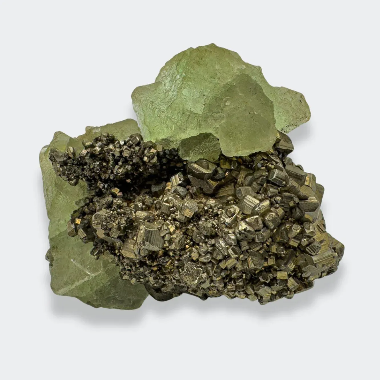 Fluorite on Pyrite from Peru, Ancash, Huanzala, Huanzala Mine - image 3