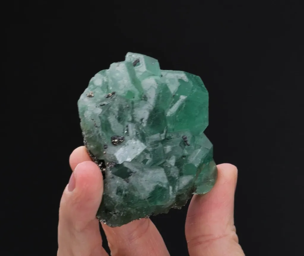 Fluorite on Pyrite with Geocronite - image 2