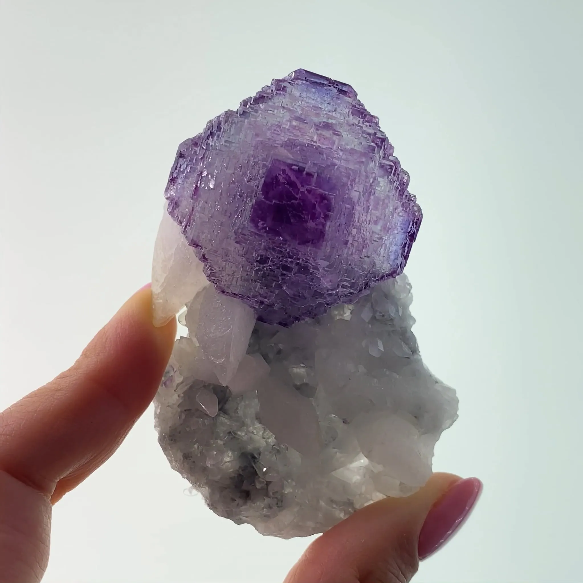 Fluorite on Quartz and Calcite - image 2