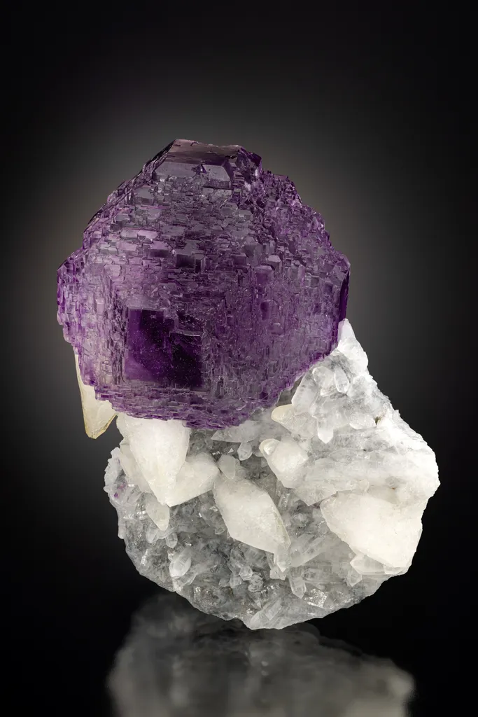 Fluorite on Quartz and Calcite image