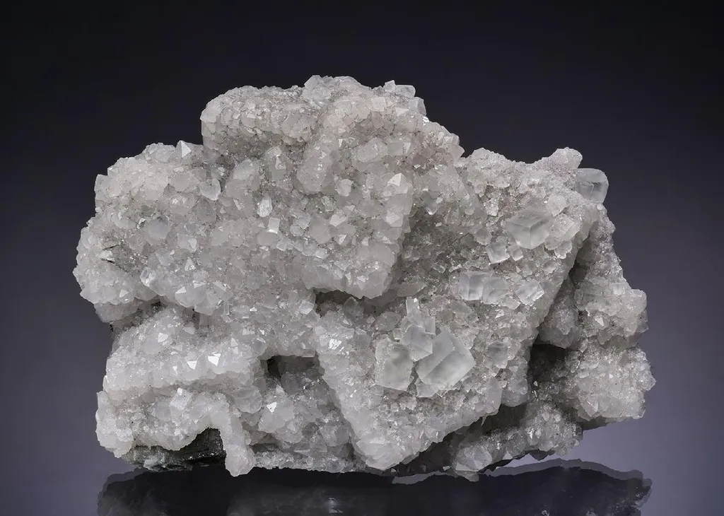 Fluorite on Quartz on Fluorite with Pyrrhotite image