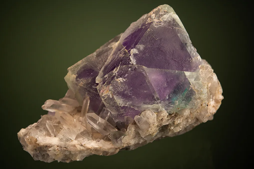 Fluorite on Quartz (repaired) image
