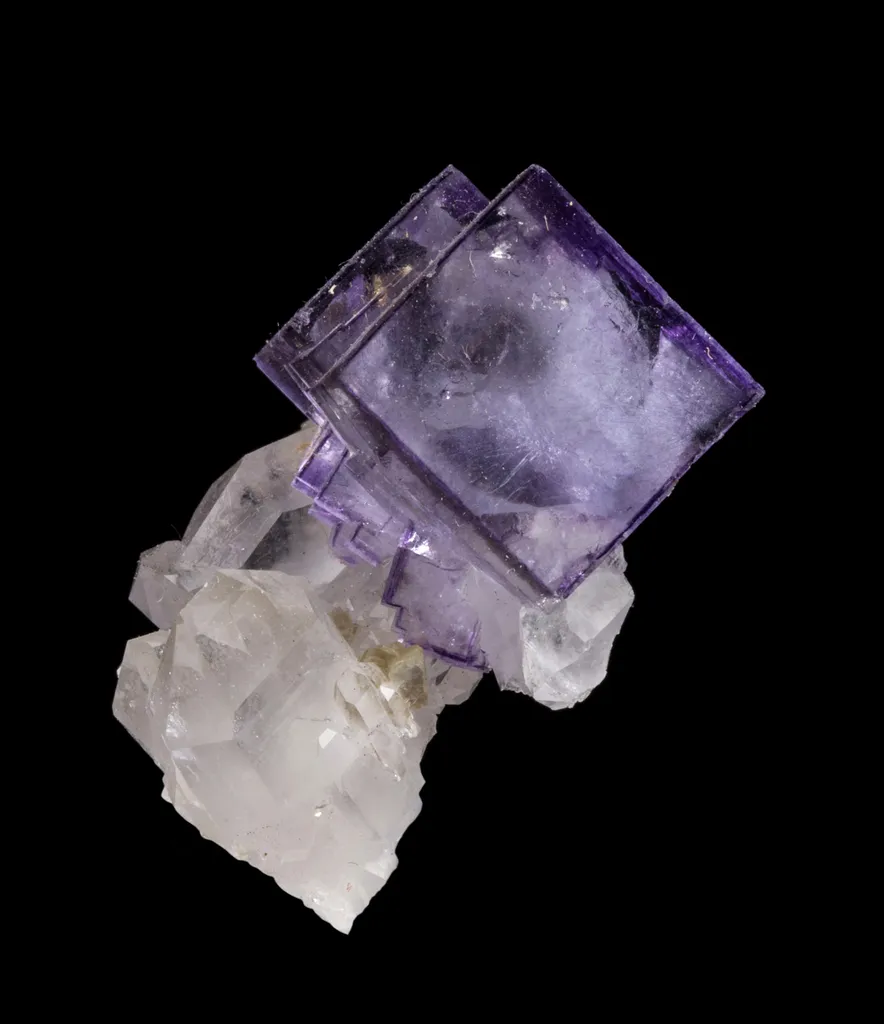 Fluorite on Quartz, with Arsenopyrite and Pyrite image