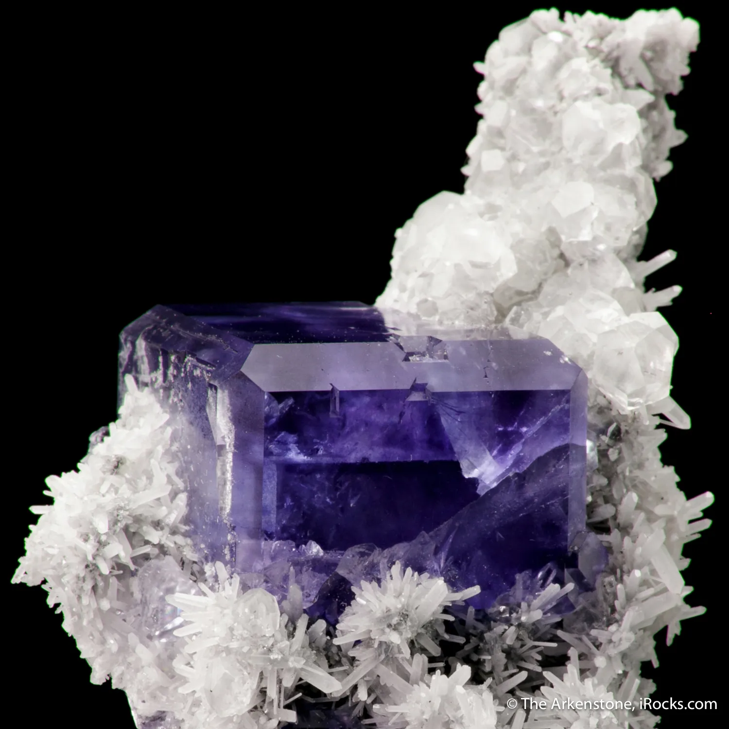 Fluorite on Quartz with Calcite - image 6