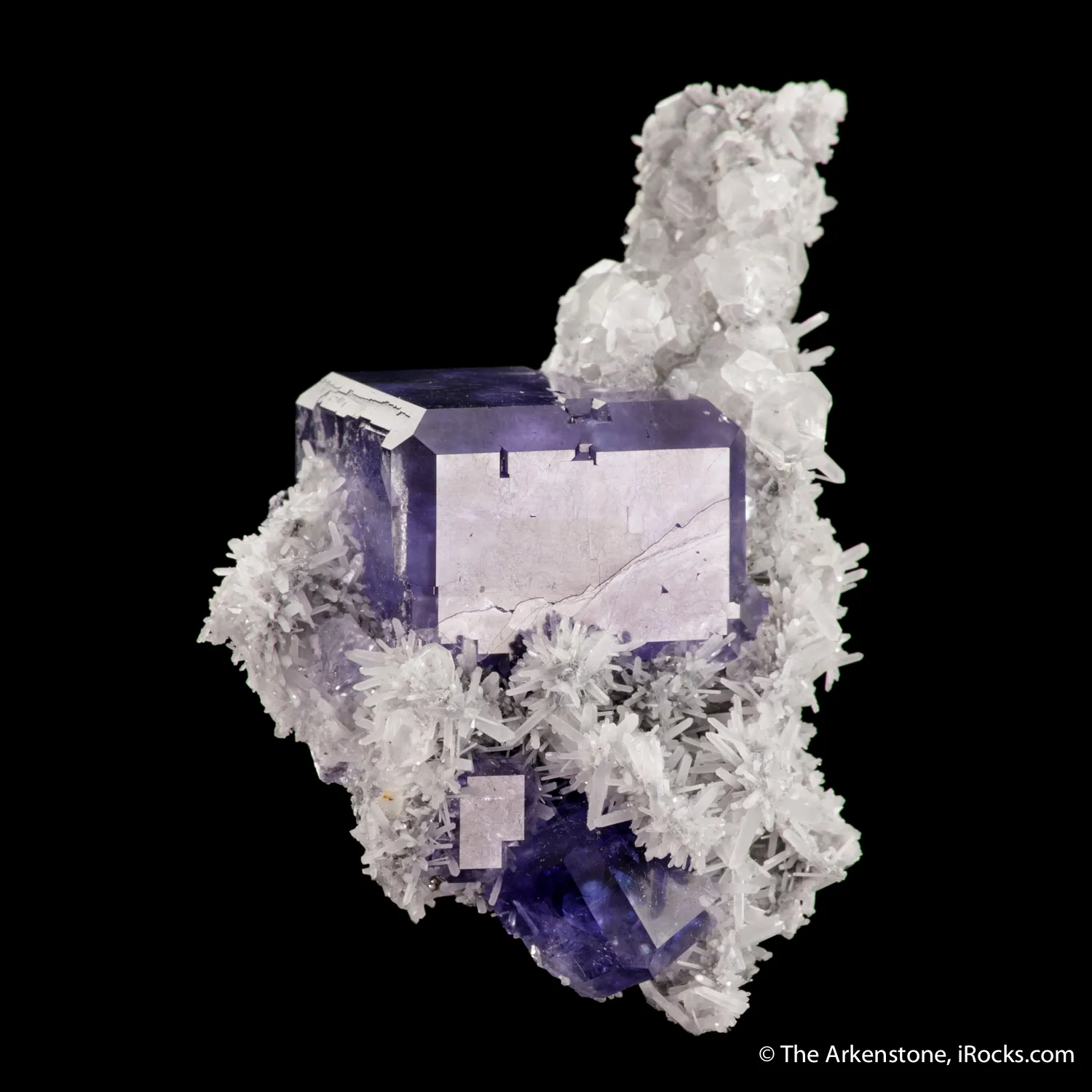 Fluorite on Quartz with Calcite - image 4