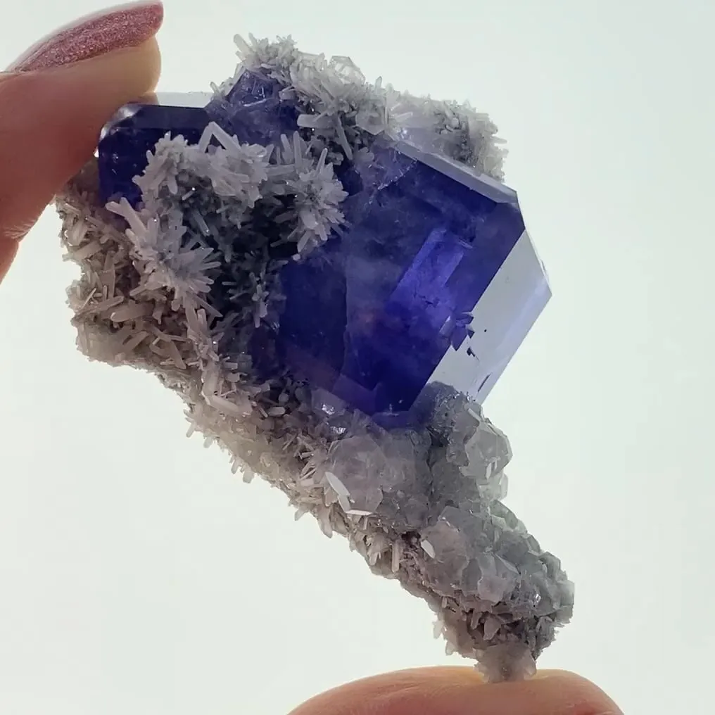 Fluorite on Quartz with Calcite - image 2