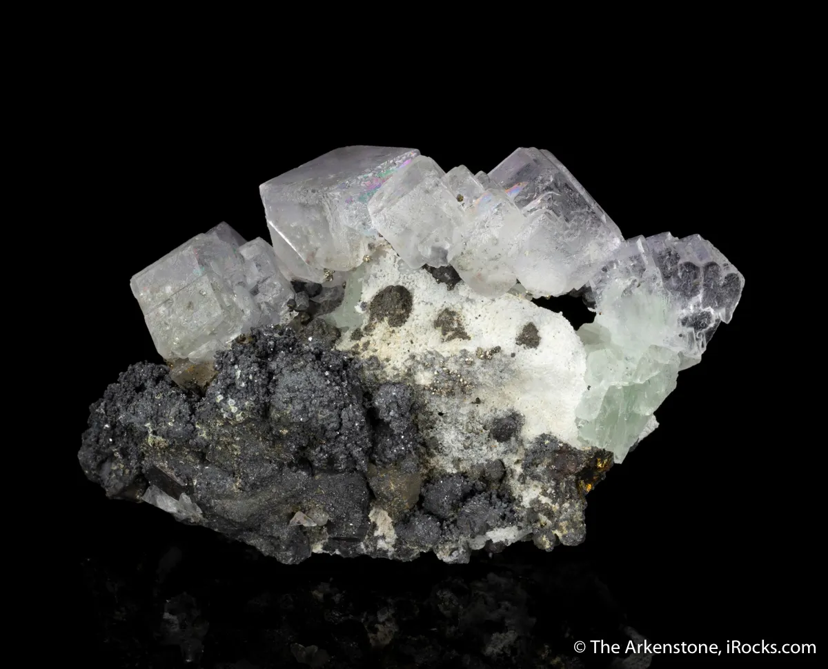 Fluorite on Quartz with Galena and Chalcopyrite - image 4