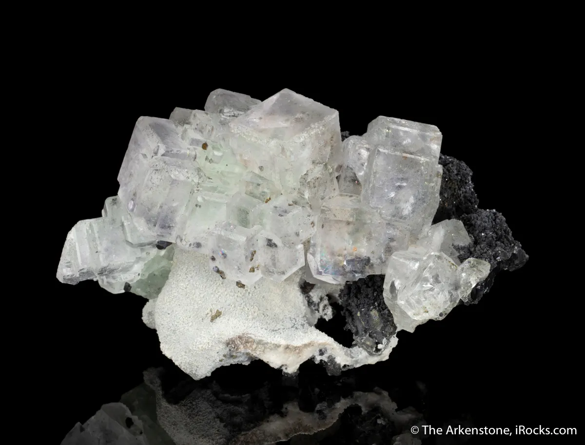 Fluorite on Quartz with Galena and Chalcopyrite - image 1