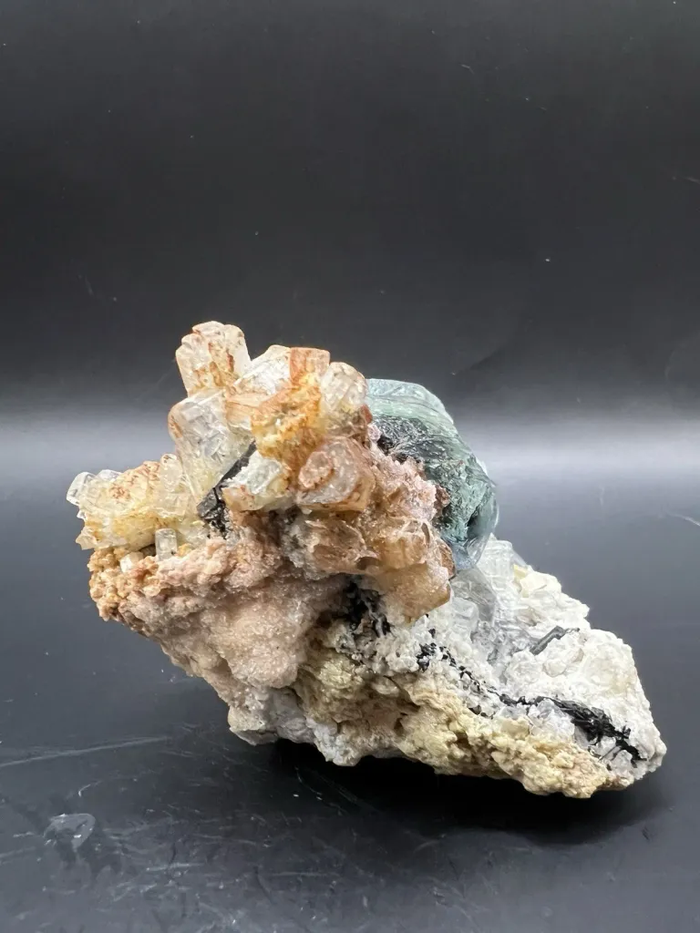 Fluorite on Quartz with Goshenite Beryl - Namibia - 10114 - image 3