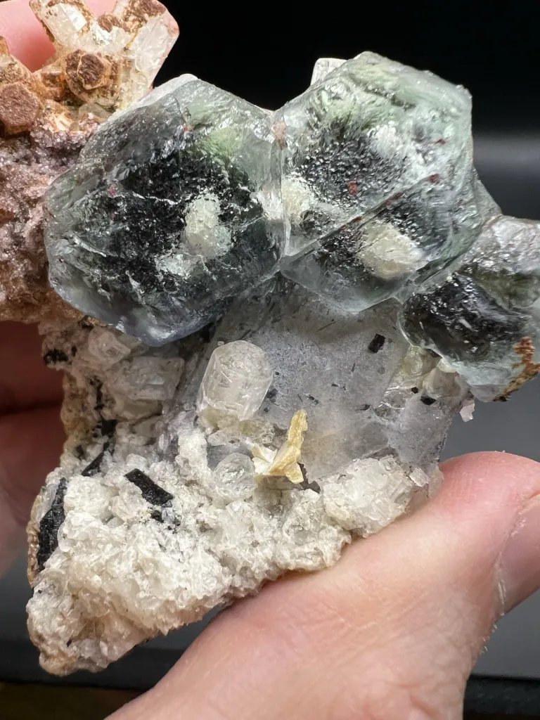 Fluorite on Quartz with Goshenite Beryl - Namibia - 10114 - image 4