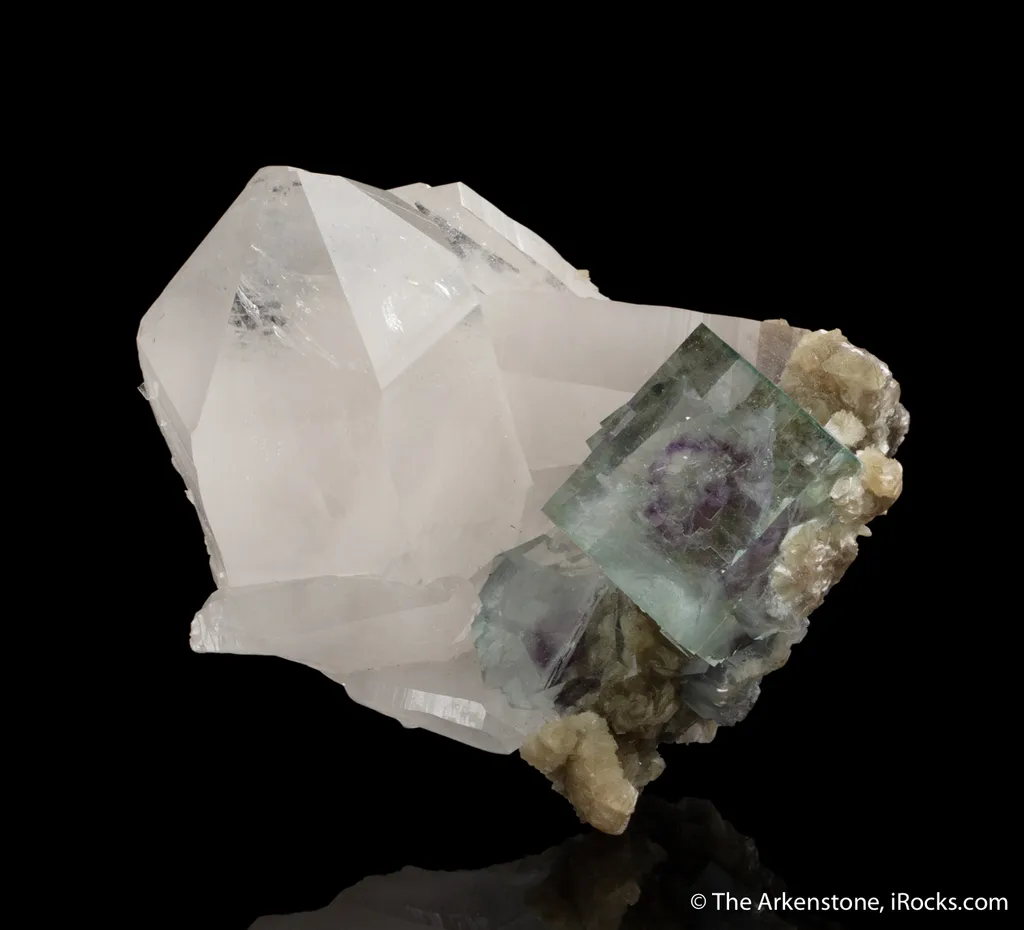 Fluorite on Quartz with Muscovite - image 3