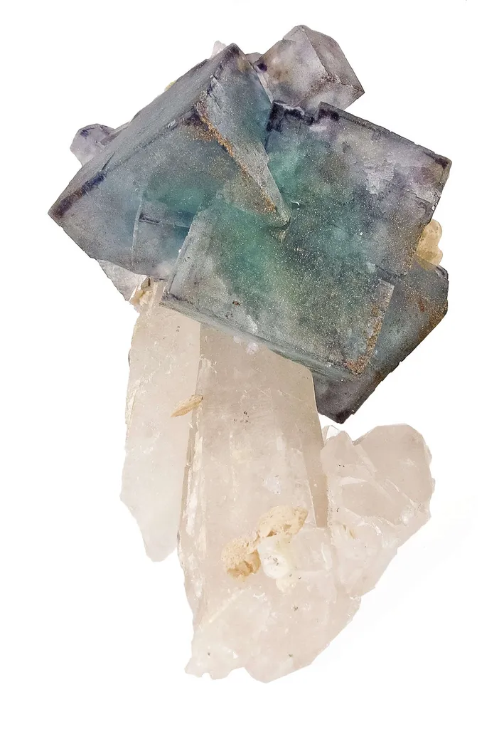 Fluorite on Quartz With Pyrite - image 5