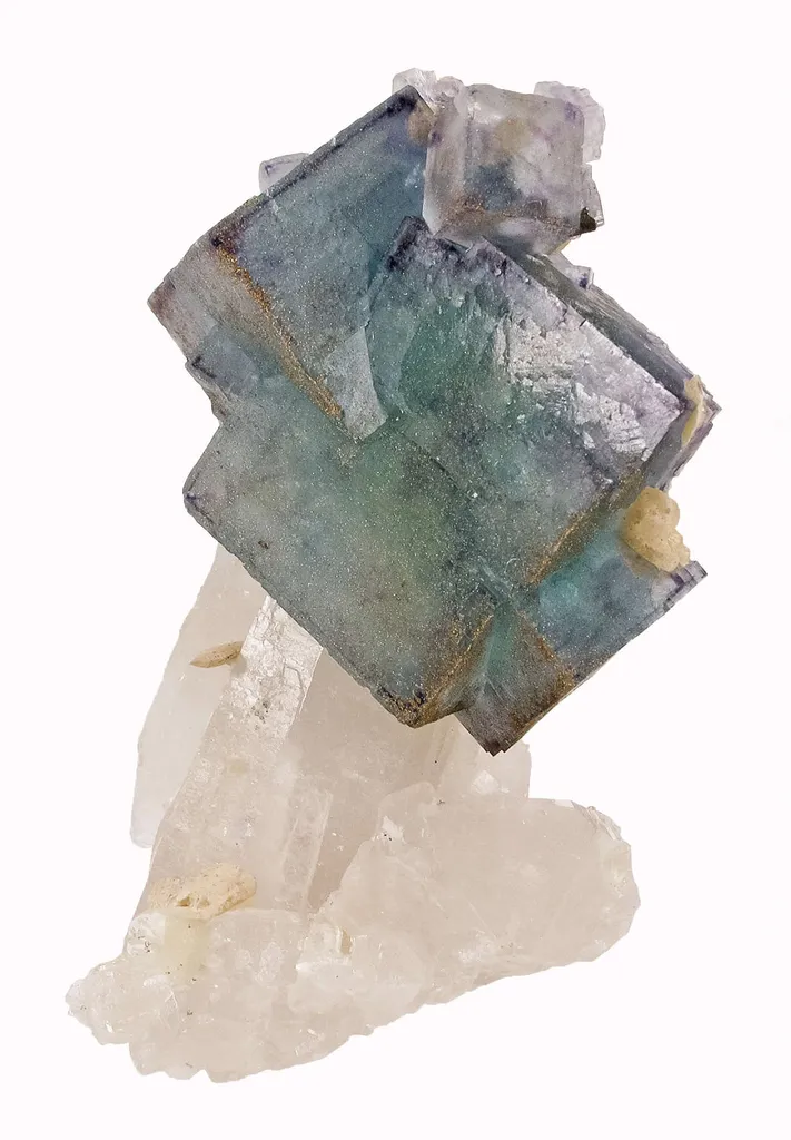 Fluorite on Quartz With Pyrite image