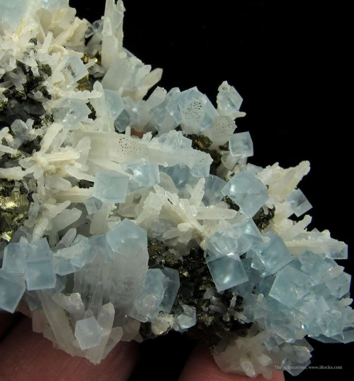 Fluorite on Quartz, With Pyrite - image 3