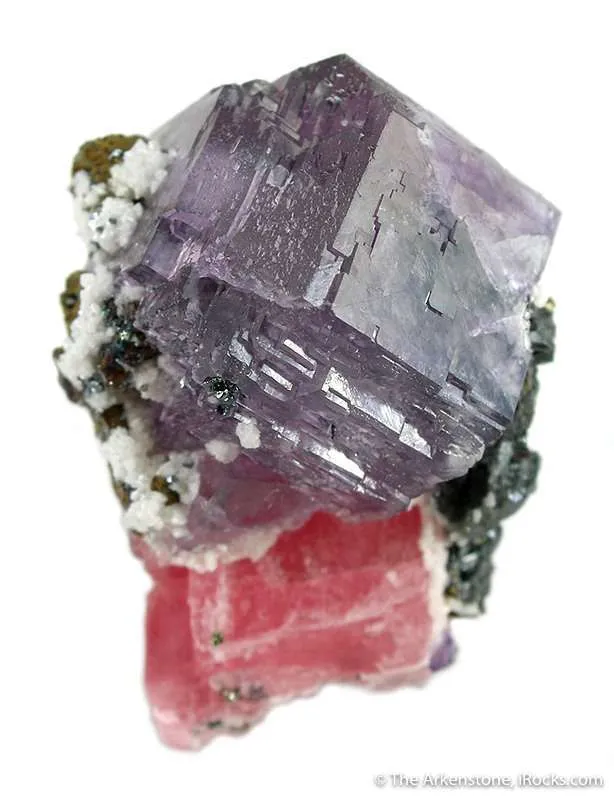 Fluorite on Rhodochrosite - image 3
