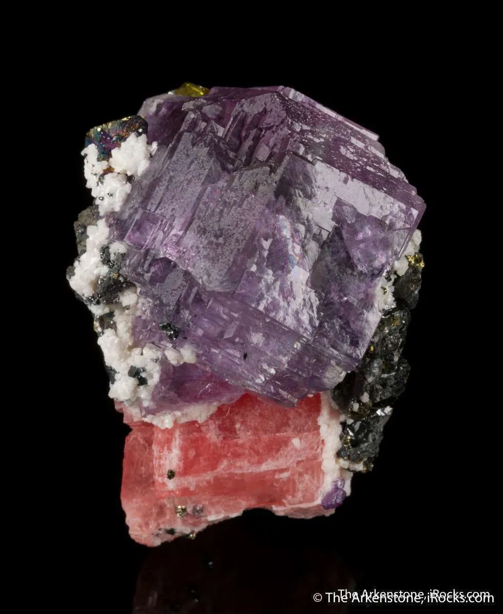 Fluorite on Rhodochrosite - image 2