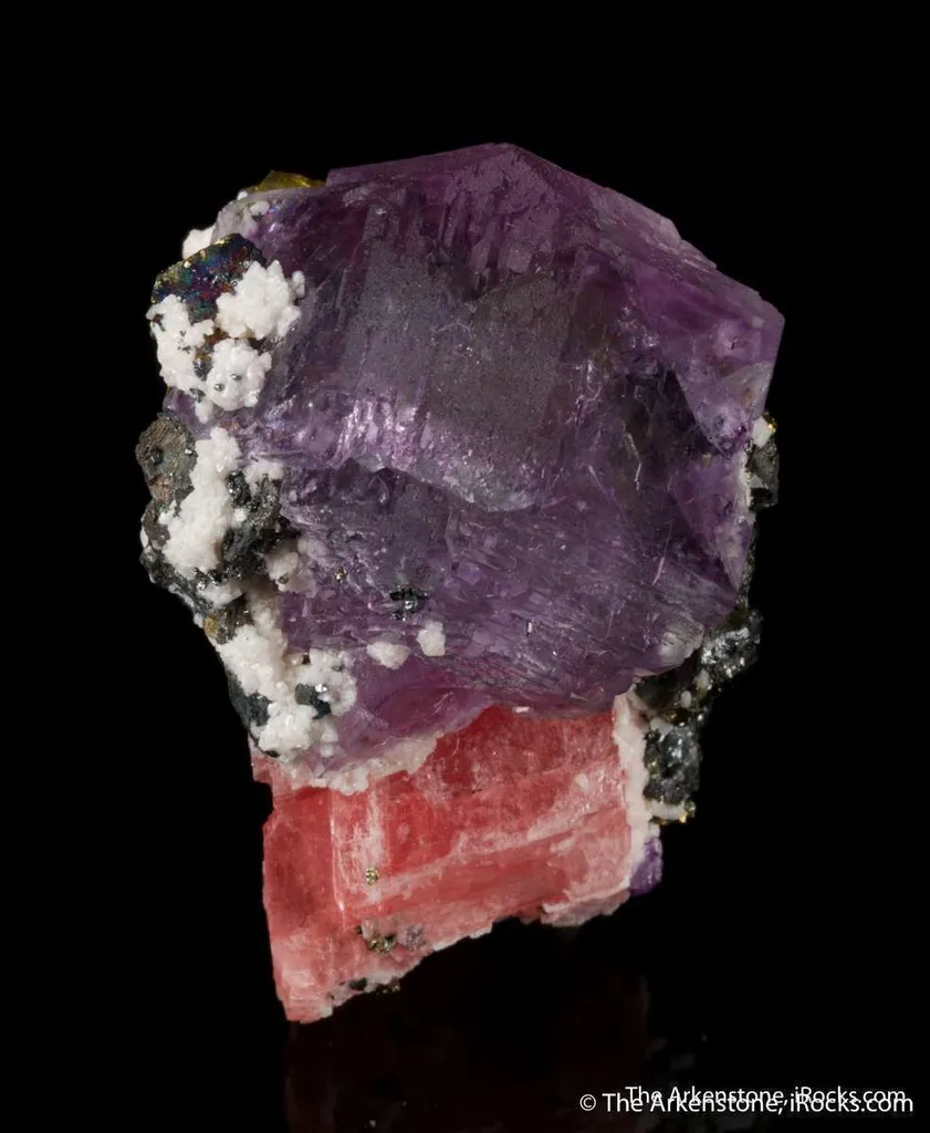 Fluorite on Rhodochrosite image