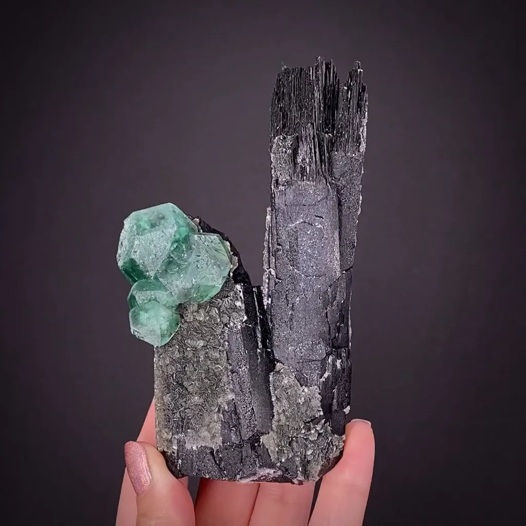 Fluorite on Schorl image