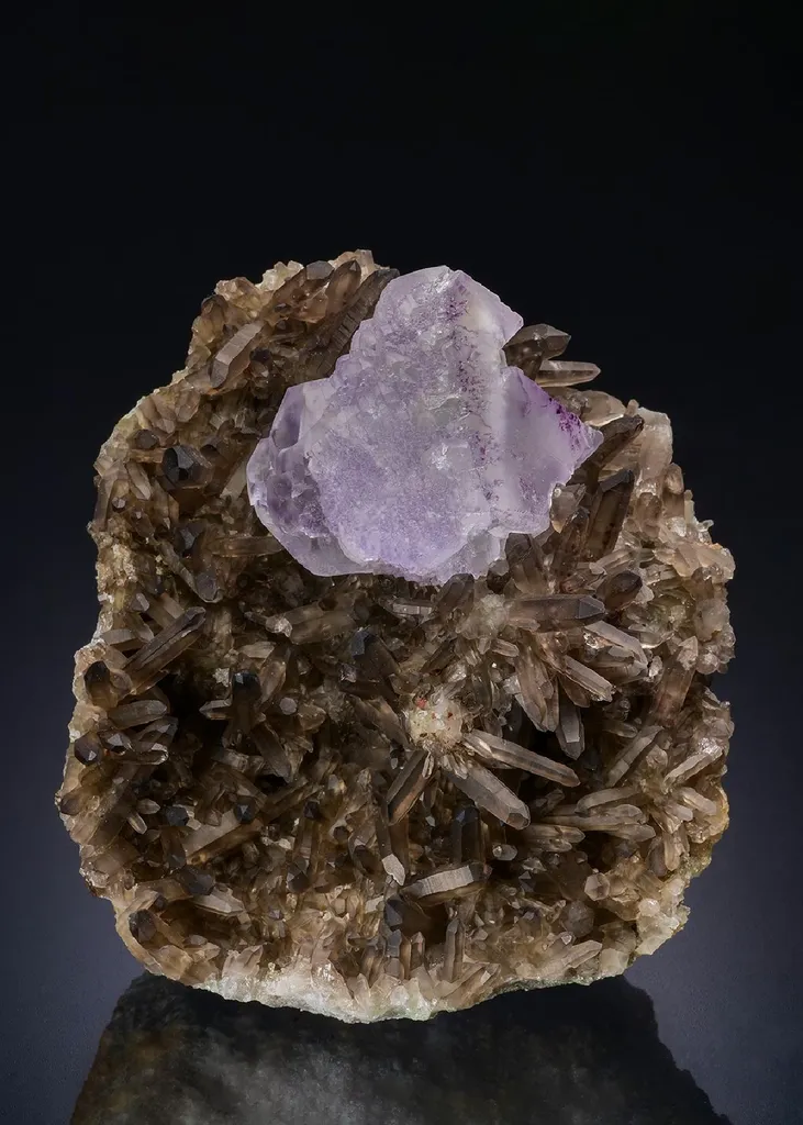 Fluorite on Smoky Quartz image