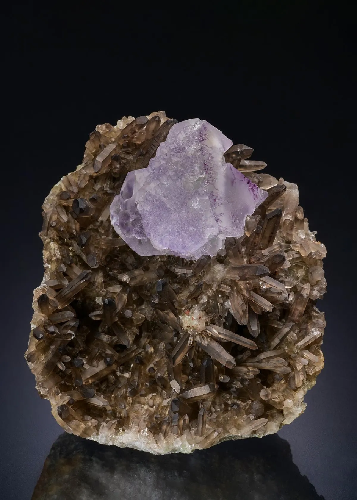 Fluorite on Smoky Quartz - image 1
