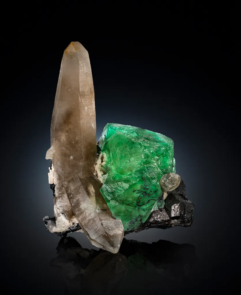 Fluorite on Smoky quartz image