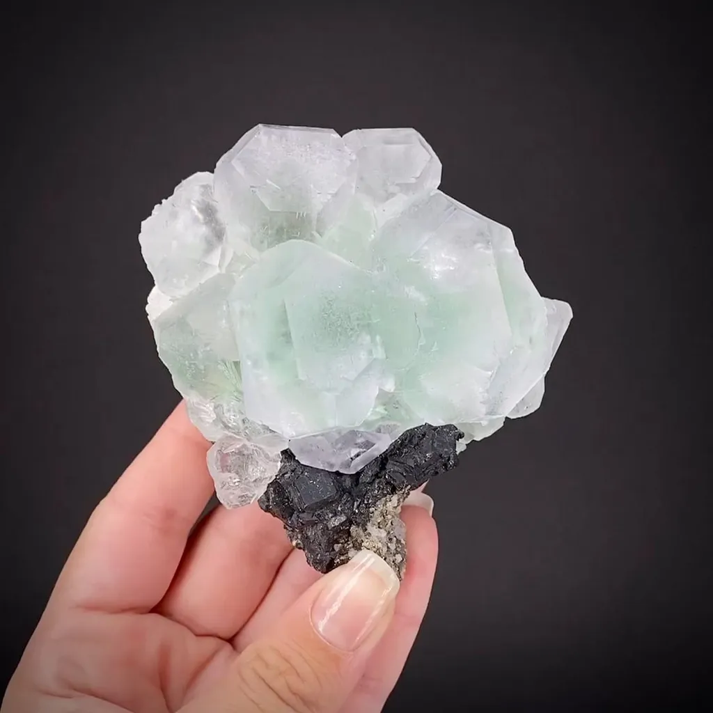 Fluorite on Sphalerite image