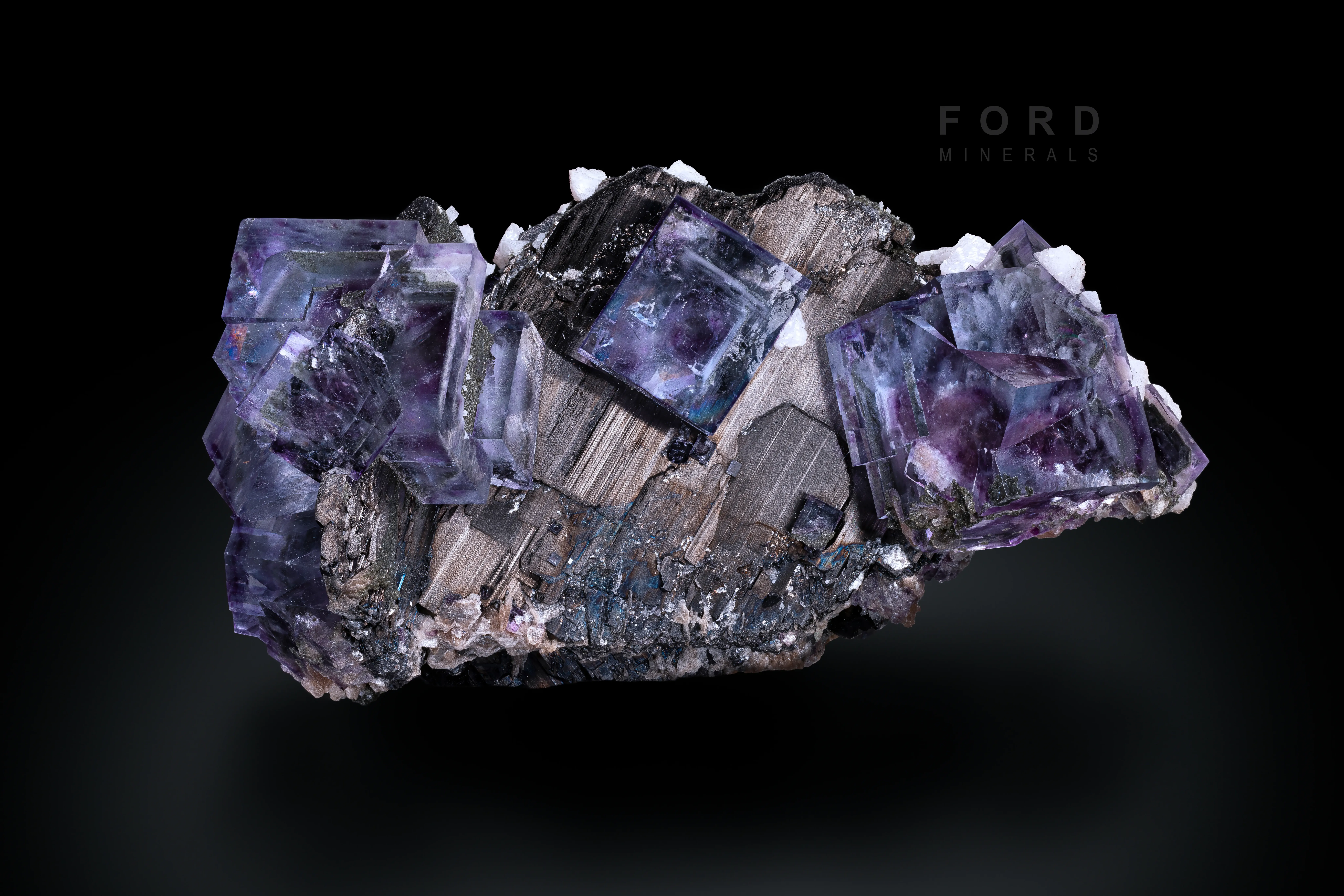 Fluorite on Wolframite - image 3