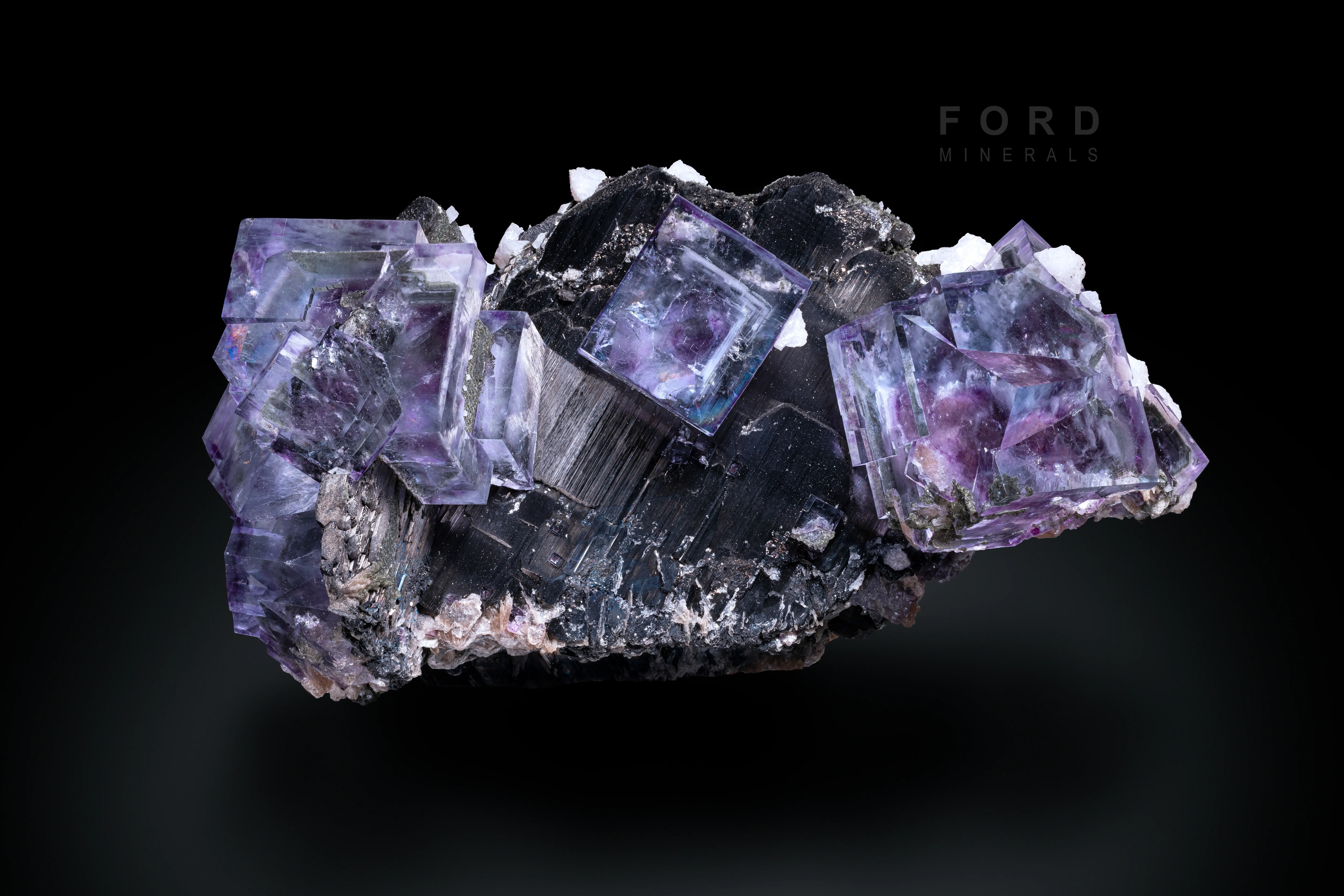 Fluorite on Wolframite - image 2