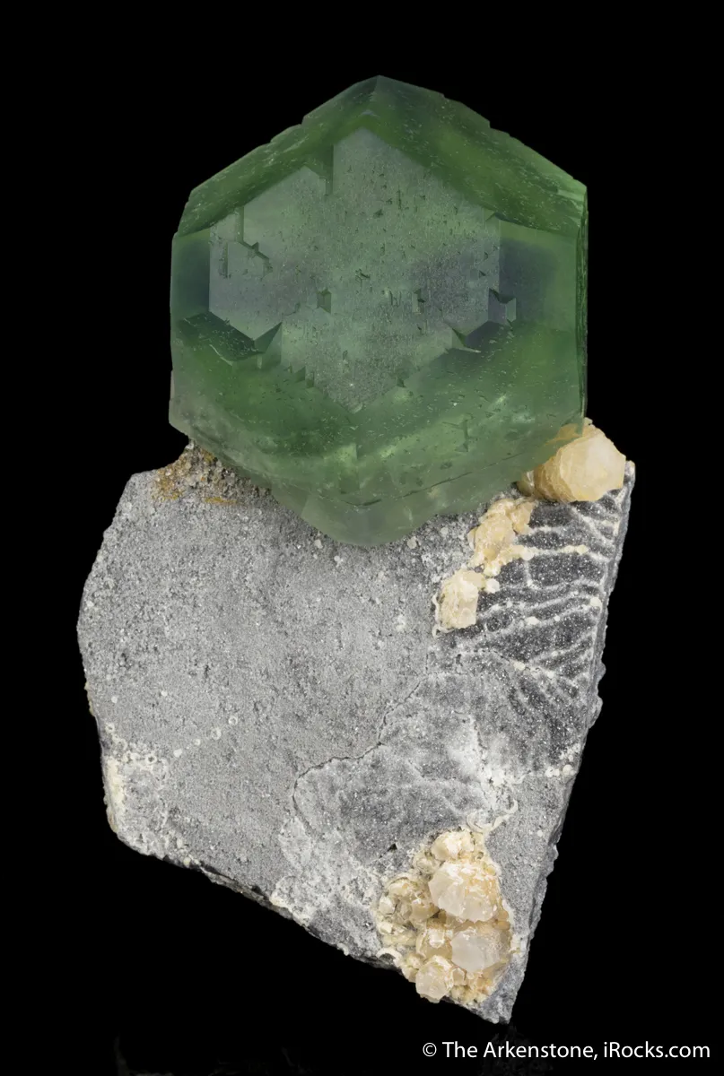 Fluorite (phantom) with Calcite - image 2