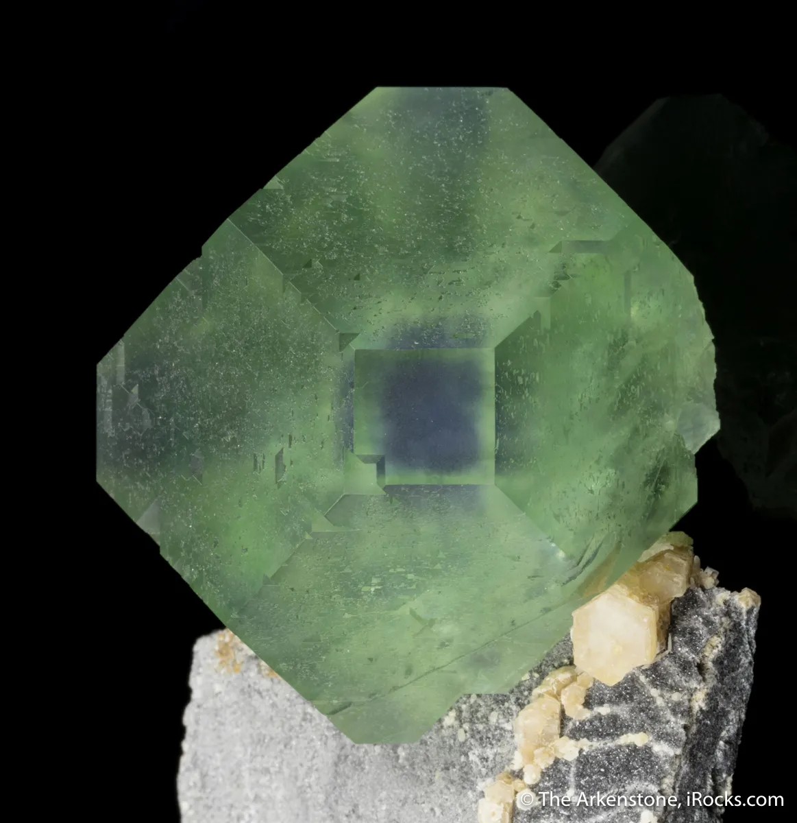 Fluorite (phantom) with Calcite - image 1