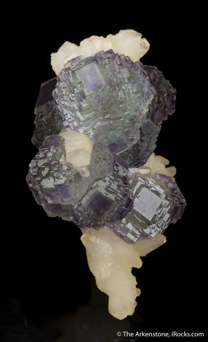 Fluorite (phantoms) on Calcite - image 2