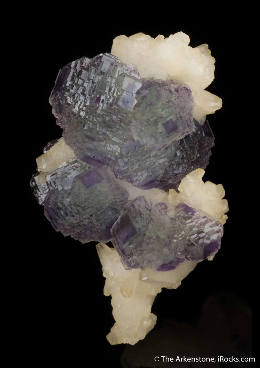 Fluorite (phantoms) on Calcite - image 3